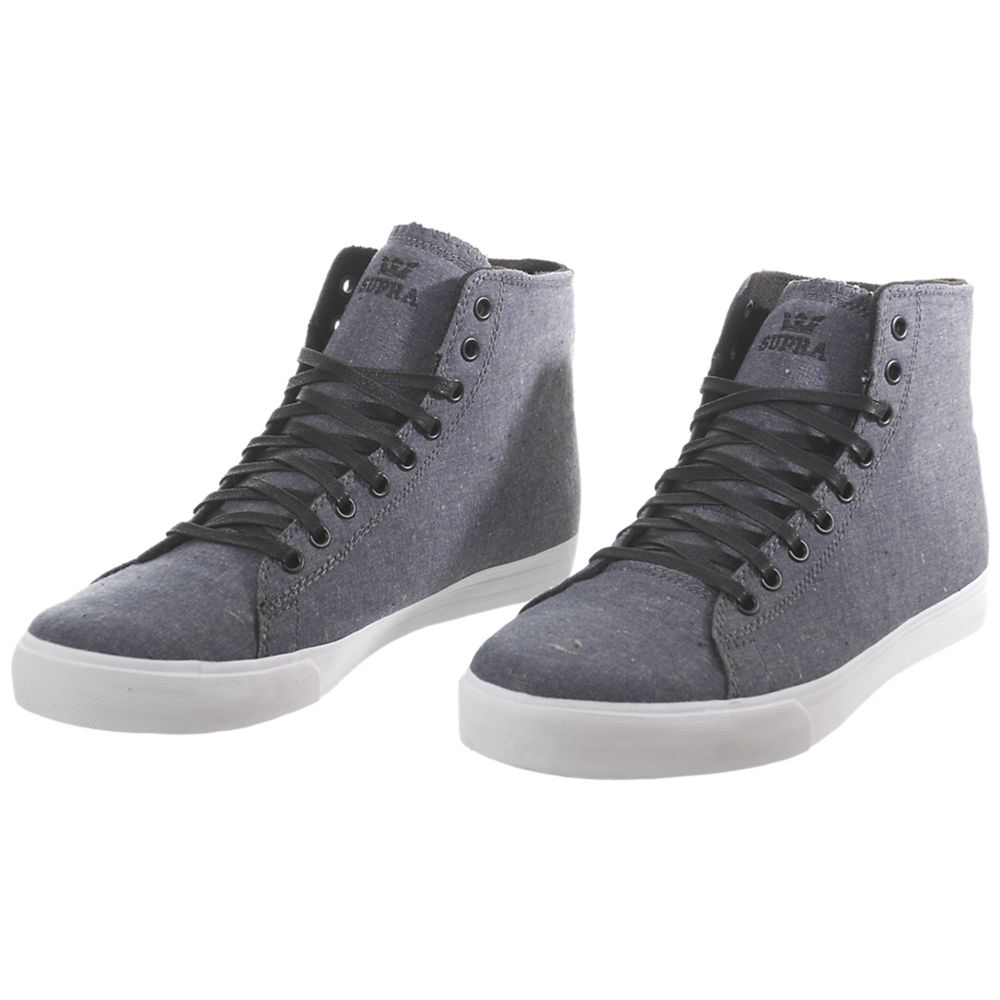 Baskets Montantes Supra Thunder High Bleu Marine Navy Chambray Homme | HAT-57522777